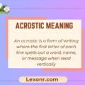 Acrostic Meaning
