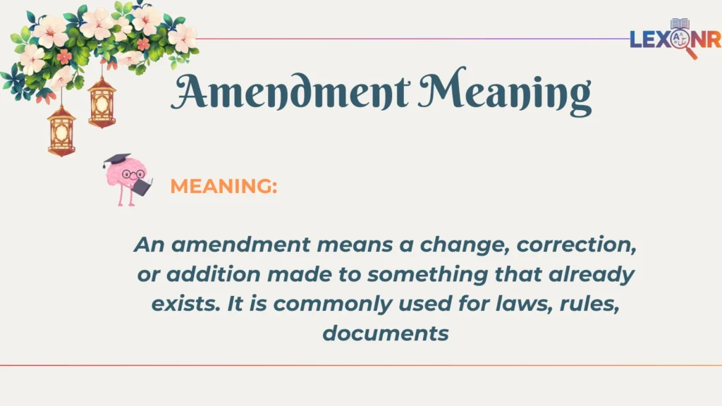 Amendment Meaning