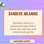 Dandere Meaning