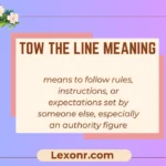 Tow the Line Meaning