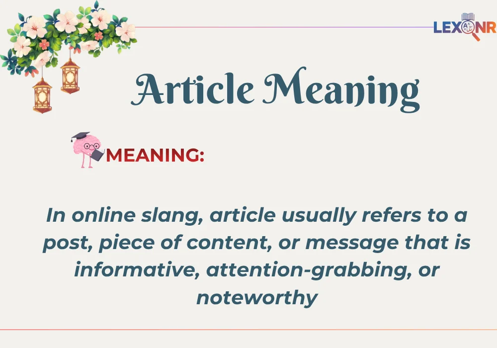 Article Meaning