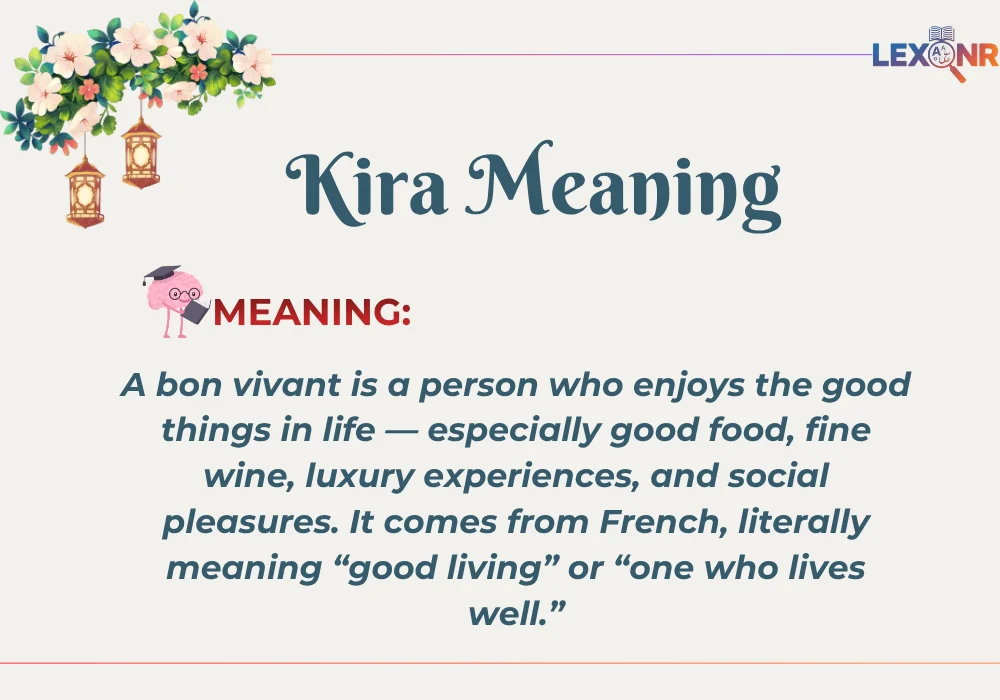Bon Vivant Meaning