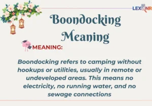 Boondocking Meaning