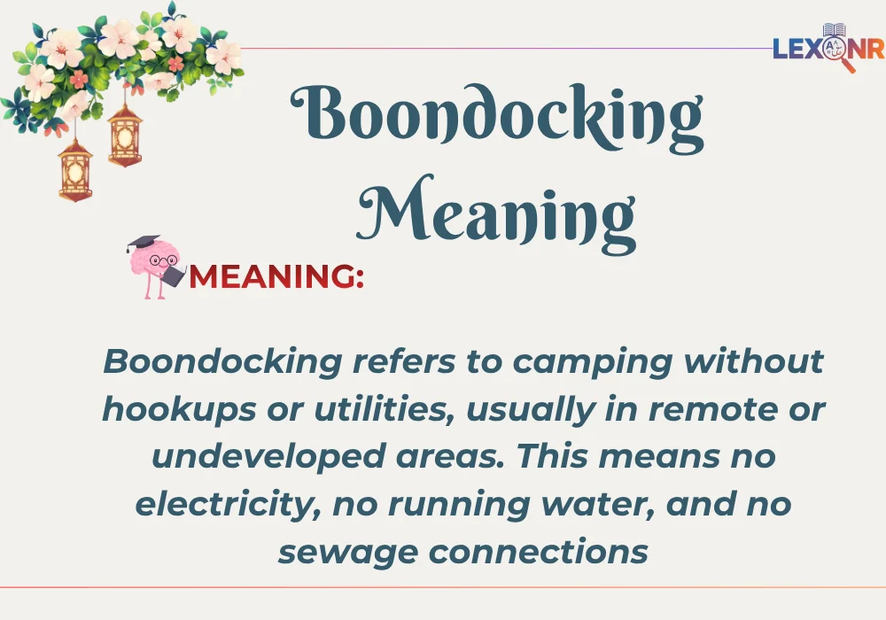 Boondocking Meaning