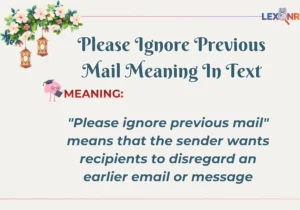 Please Ignore Previous Mail Meaning In Text