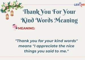 Thank You For Your Kind Words Meaning